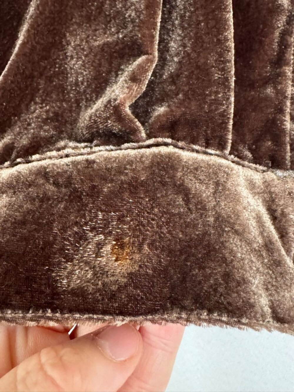 Y2k Metro 7 Chocolate Brown Crushed Velvet Mid Rise Cargo Jogger Capris Size 6 - Picture 7 of 13